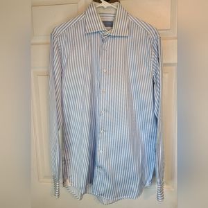 Profuomo Men's Classic Long Sleeve Oxford Dress Shirt, Size:15.5 Color: Sky Blue